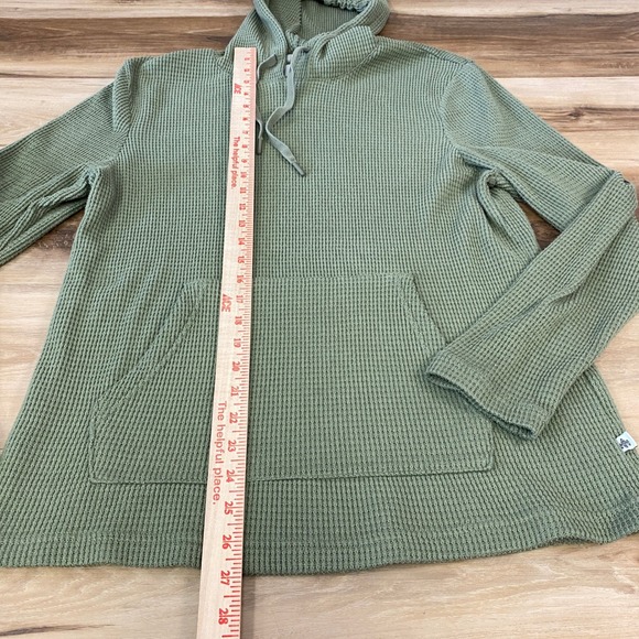 Rainforest Mens Olive Green Waffle Knit Thermal Hoodie Large L - Picture 4 of 8